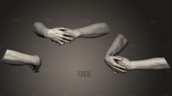 Male Hands 527 stl model for CNC